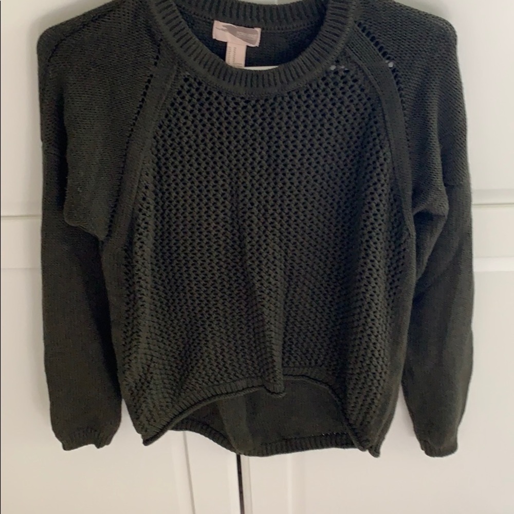 High-low green sweater